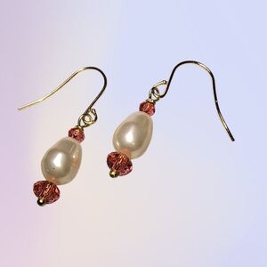 Handmade Dangle Earrings With Swarovski Crystals & Pearls